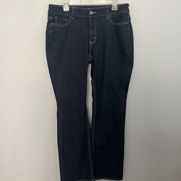 Riders by Lee mid rise boot cut dark wash Jeans Women’s 16 Long - Picture 11 of 13